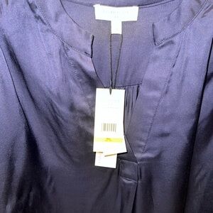 Habitual Navy Flowy Satin Blouse